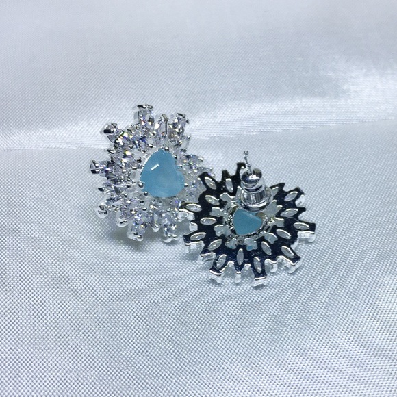 Diamond Sterling Silver Earrings - Picture 3 of 4
